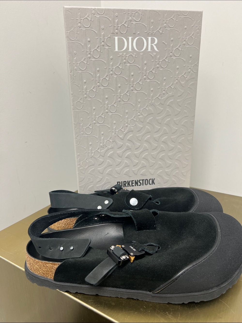 Dior Black Suede Slingback Clogs